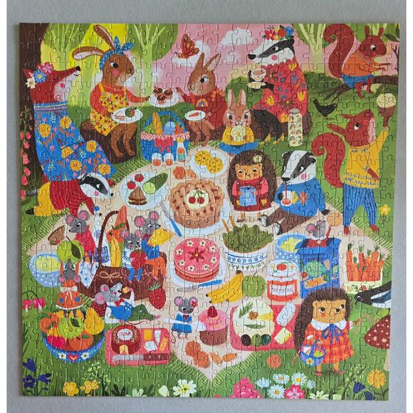 Mudpuppy Woodland Picnic 500 pc Jenny Miriam Complete Kangaroo Rabbit Fox Mouse - Picture 5 of 5
